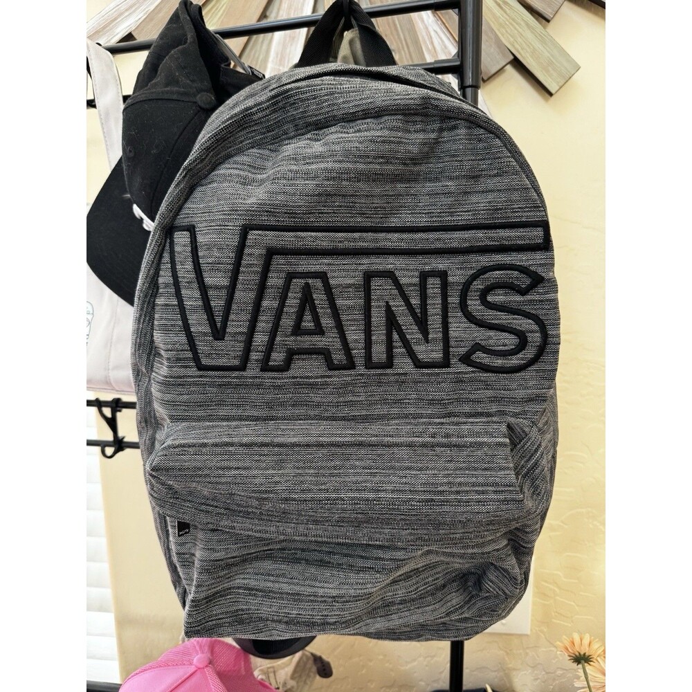EUC Vans Old Skool II Backpack Heather Suiting Ikat Stripe Grey Colorway
